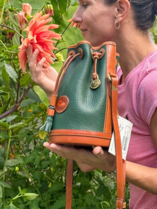 Dooney & Bourke Handbags - New, Vintage D&B Fir Green Hand Fitted Crossbody Bag, USA